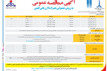 ۳۷۹۲ مناقصه – شرکت ملی حفاری ایران – خرید مربوط به دستگاه‌های حفاری