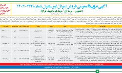 ۴۱۸۷ مزایده – سازمان امور مالیاتی کشور – فروش اموال غیرمنقول