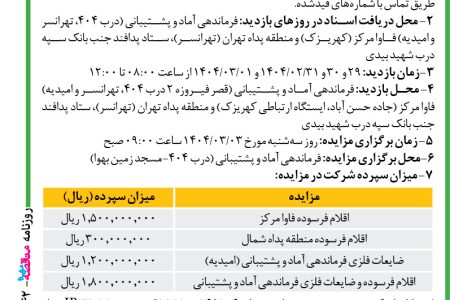 ۴۳۴۲ مزایده – فرماندهی نیروی پدافند هوایی آجا – فروش اقلام فرسوده و ضایعات فلزی