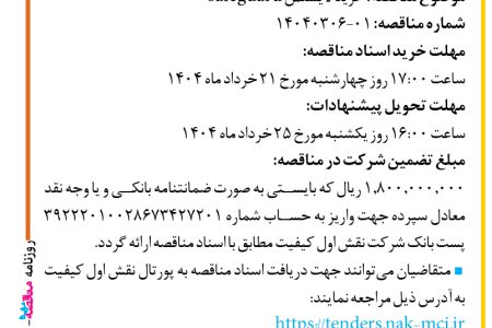 ۴۳۶۹ مناقصه – شرکت نقش اول کیفیت (ناک) – خرید لایسنس safeguard