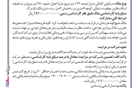 ۴۴۱۷ مزایده – جهاد دانشگاهی واحد تربیت مدرس – مشارکت در ساخت