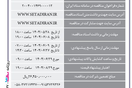 ۴۴۲۷ مناقصه – مجتمع صنعتی اسفراین – خرید ۵۰۰ تن فروکروم پرکربن