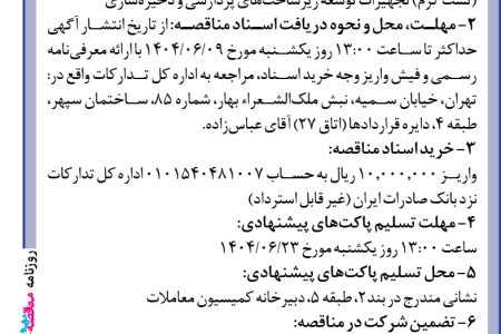 ۴۴۲۳ مناقصه – بانك صادرات ايران – خريد، نصب و راه‌اندازي (تست گرم) تجهیزات